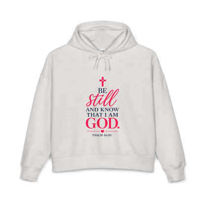 Christian Hoodie — "Be Still and Know That I Am God" Faith Pullover with Back ‘I Know Jesus Loves Me’ Design