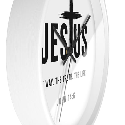 Jesus Wall Clock — "The Way. The Truth. The Life." John 14:6 Christian Decorative Clock