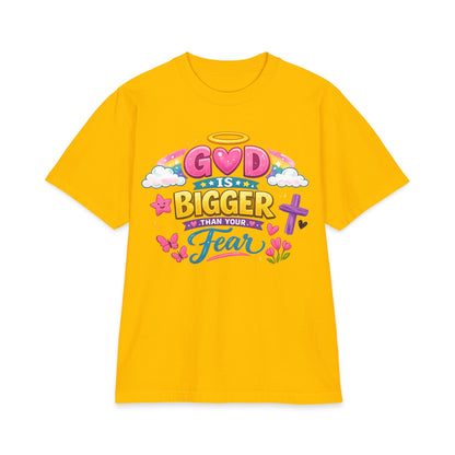 Faith Graphic T-Shirt — "God Is Bigger Than Your Fear" Inspirational Christian Tee