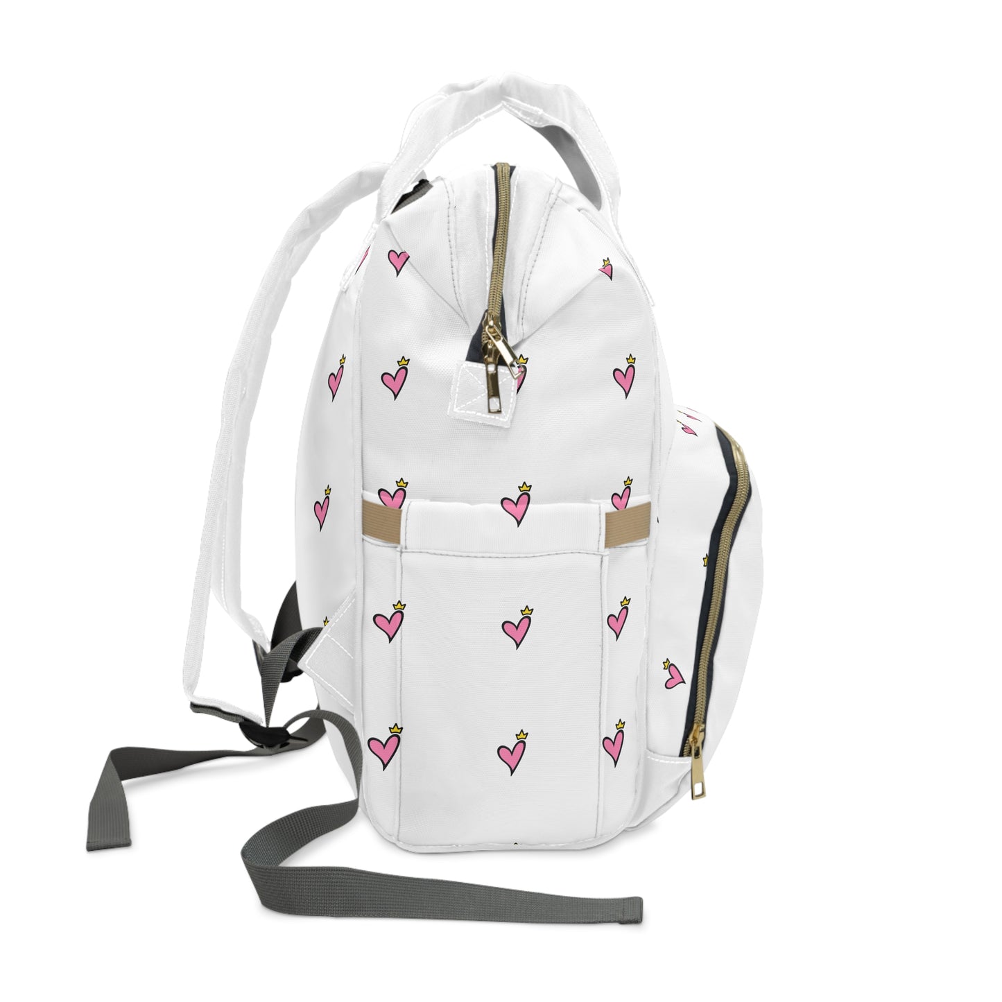 Christian Diaper Backpack — 'Jesus Pray' Convertible Baby Bag with Heart Pattern