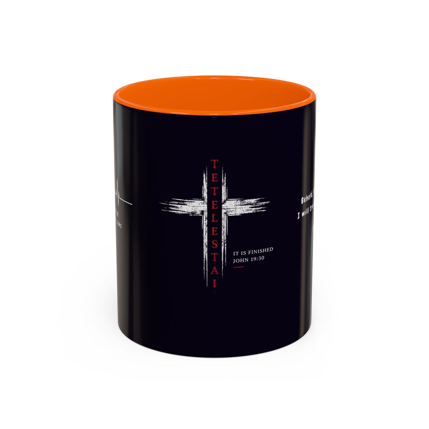 Christian faith gift  Coffee Mug — 'Tetelestai' Cross Design with Isaiah 12:2 Scripture (11/15oz Accent Mug)