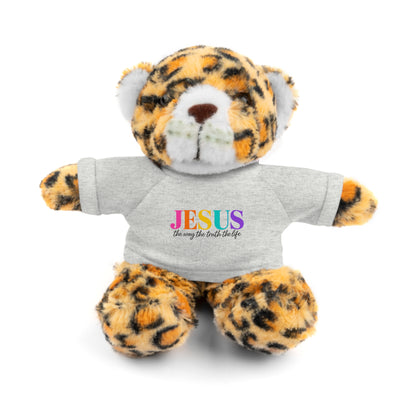 Jesus Rainbow Tee Teddy Bear - Plush Stuffed Animal with Faith Shirt