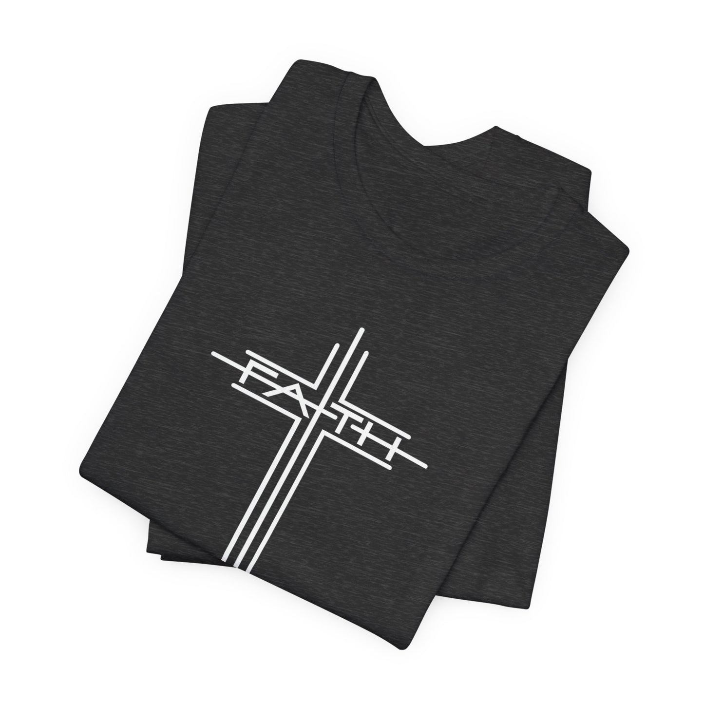Christian Cross T-Shirt – Subtle White Cross Faith Tee