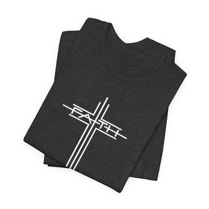 Christian Cross T-Shirt – Subtle White Cross Faith Tee
